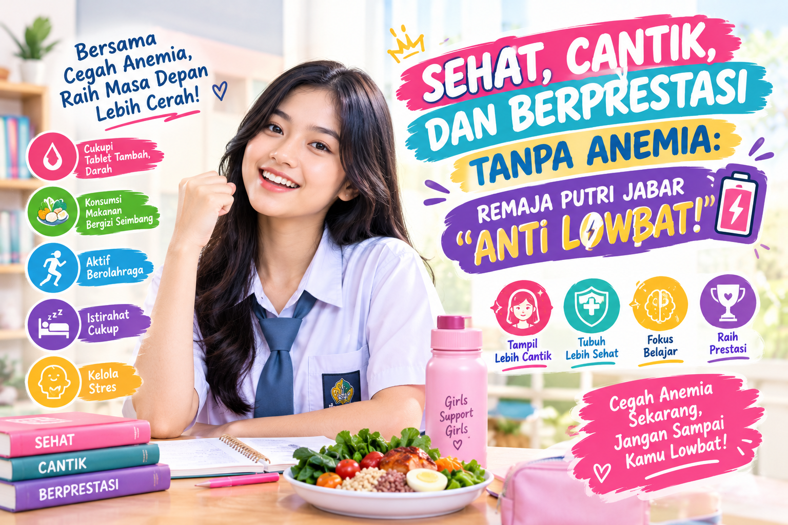 SEHAT, CANTIK, DAN BERPRESTASI TANPA ANEMIA: REMAJA PUTRI JABAR "ANTI LOWBAT!"